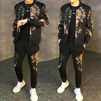 2020 nowa kurtka + spodnie dres męski Moda Hombre Moda drukowanie męska zestaw wiosna męska strój sportowy 2 sztuka zestawy Plus rozmiar 5XL 4
